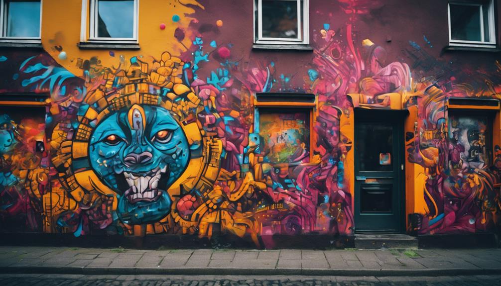 colorful street art district