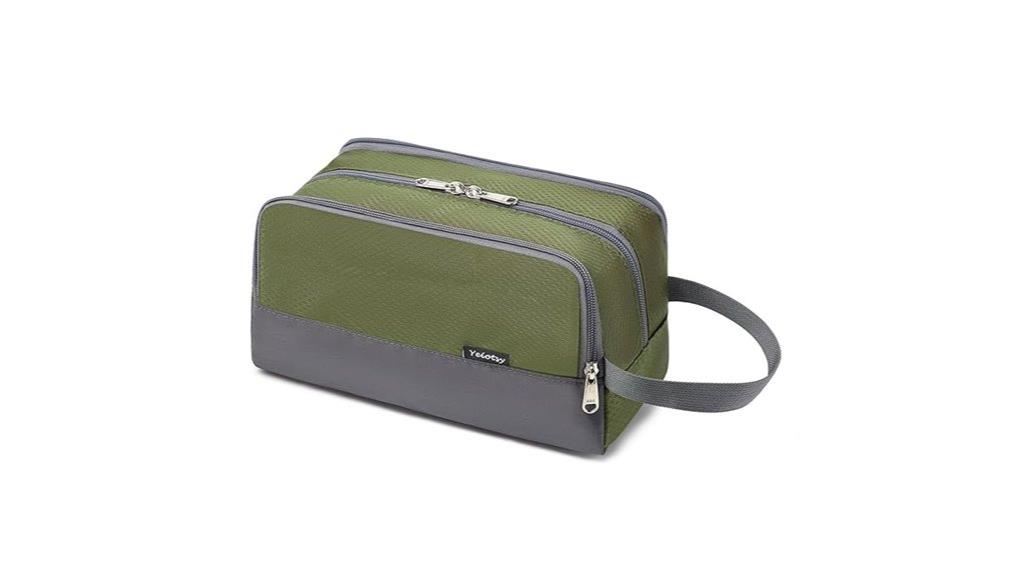 army green travel toiletry bag