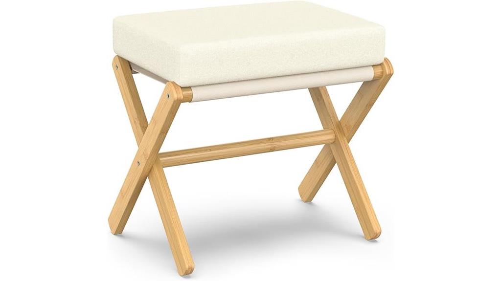 bamboo legged foldable footstool