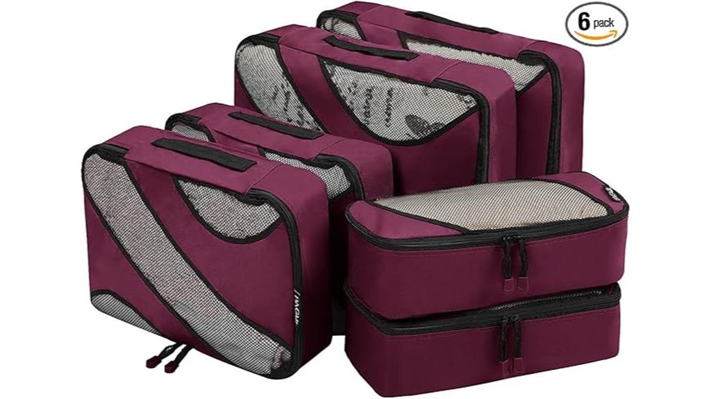 burgundy travel packing organizers