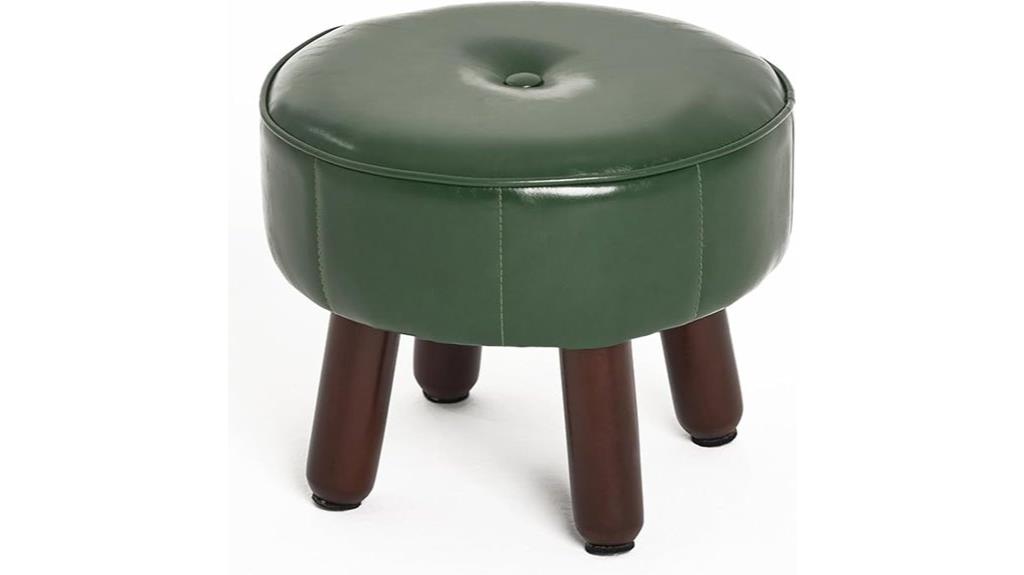 faux leather footrest ottoman