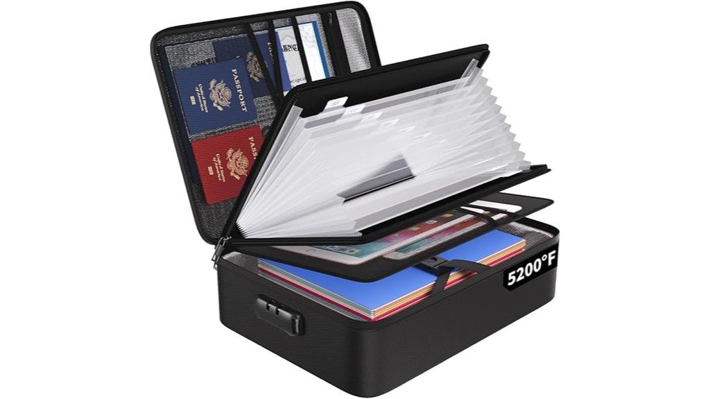 fireproof lockable file organizer