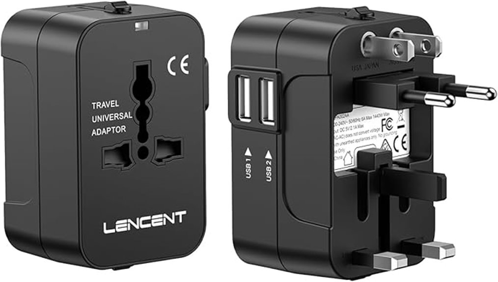 universal travel adapter with usb